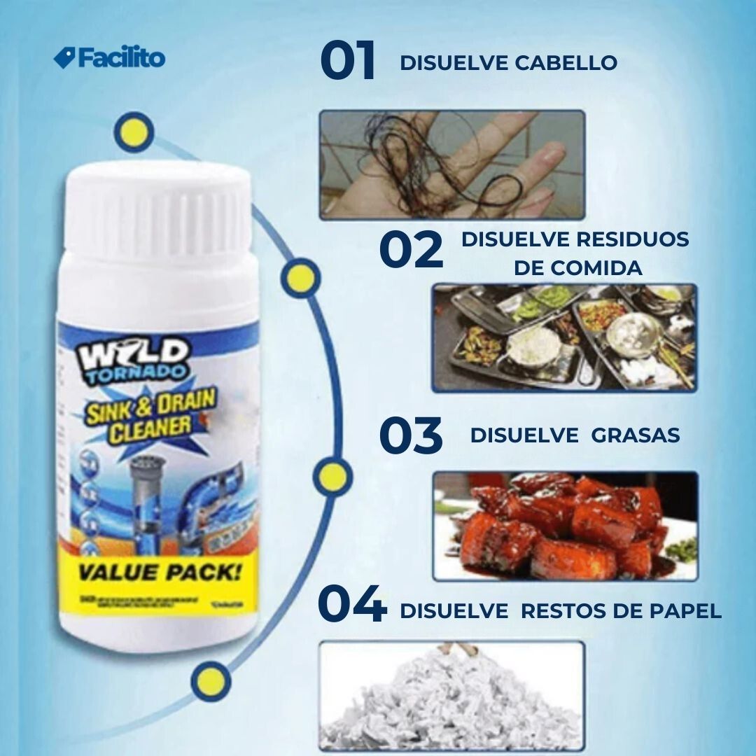 WildTornado™ - Potente limpiador de fregadores y desagües | Lleva 2 Paga 1