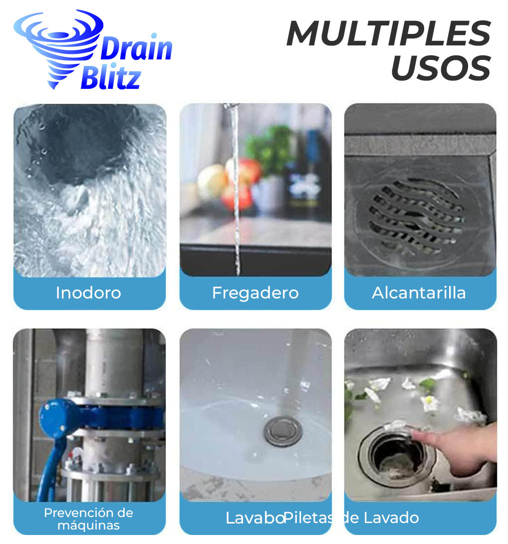 DrainBlitz™ - Polvo desatascador de tuberías