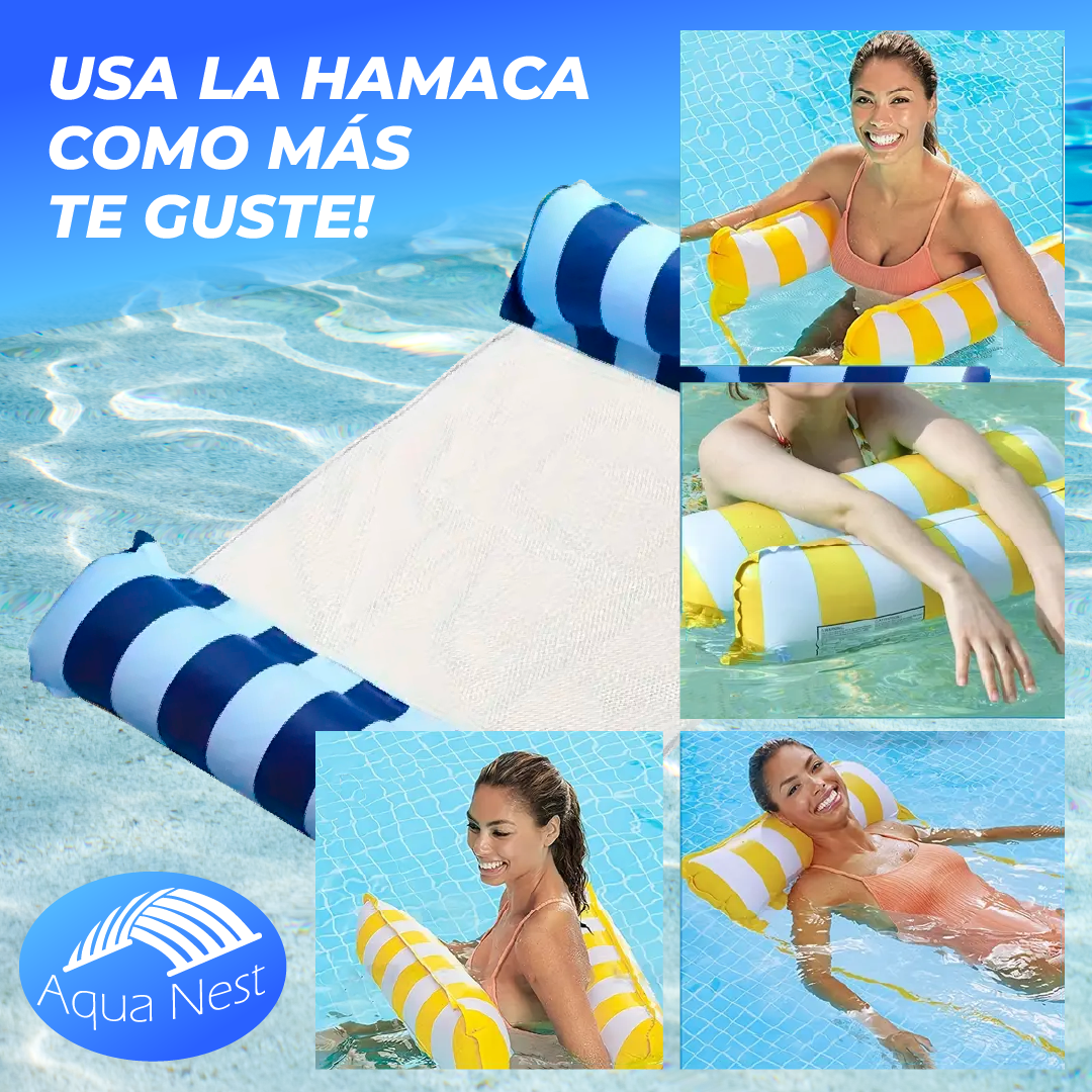 AquaNest™ - Hamaca Inflable para Piscinas