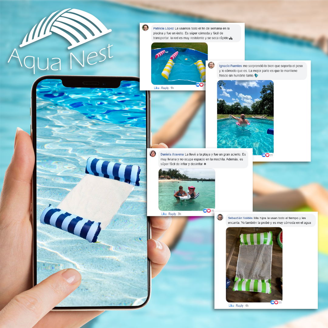AquaNest™ - Hamaca Inflable para Piscinas