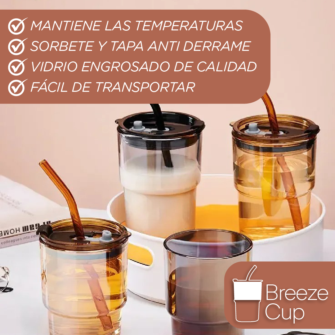 BreezeCup™ - Vaso Transportable con Tapa