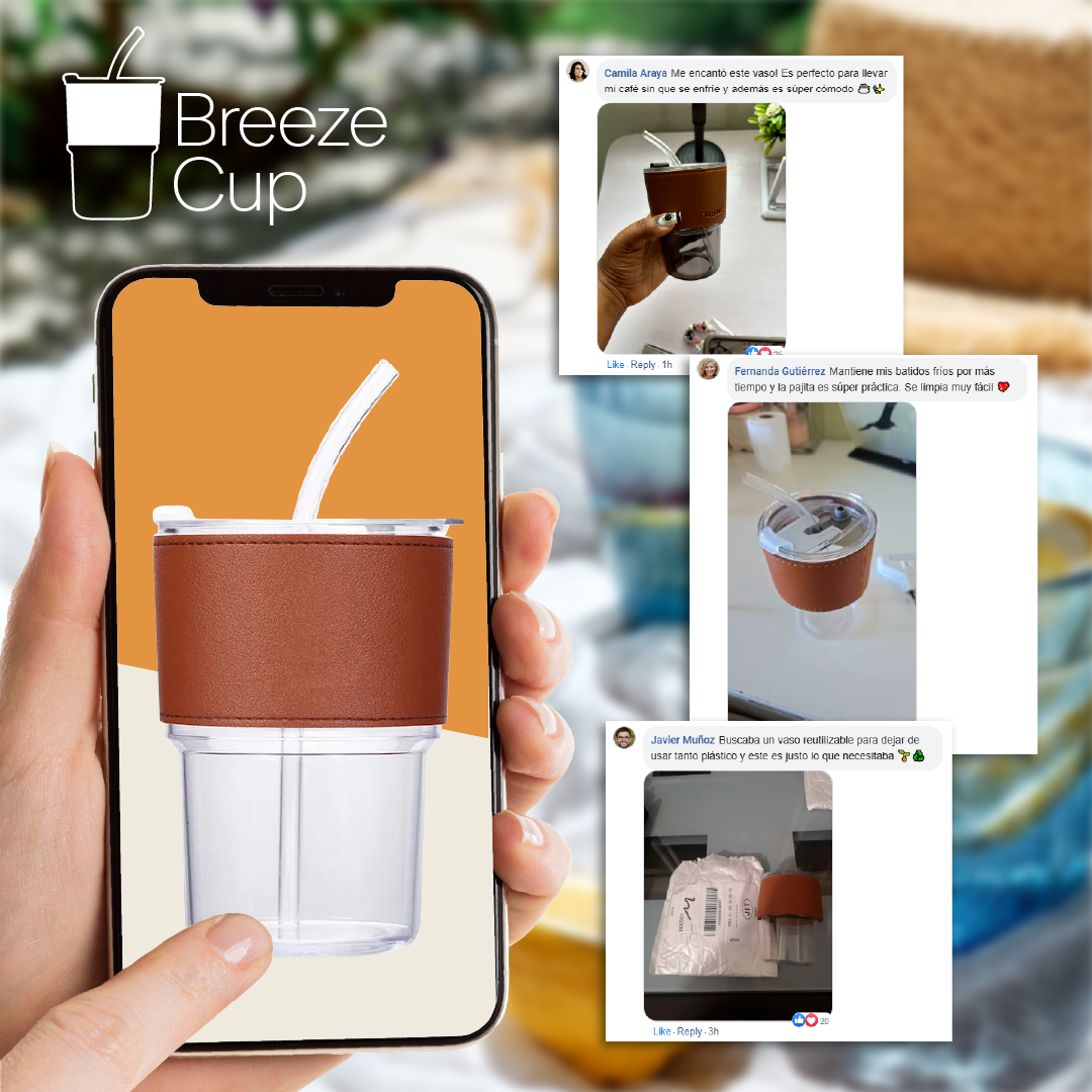 BreezeCup™ - Vaso Transportable con Tapa