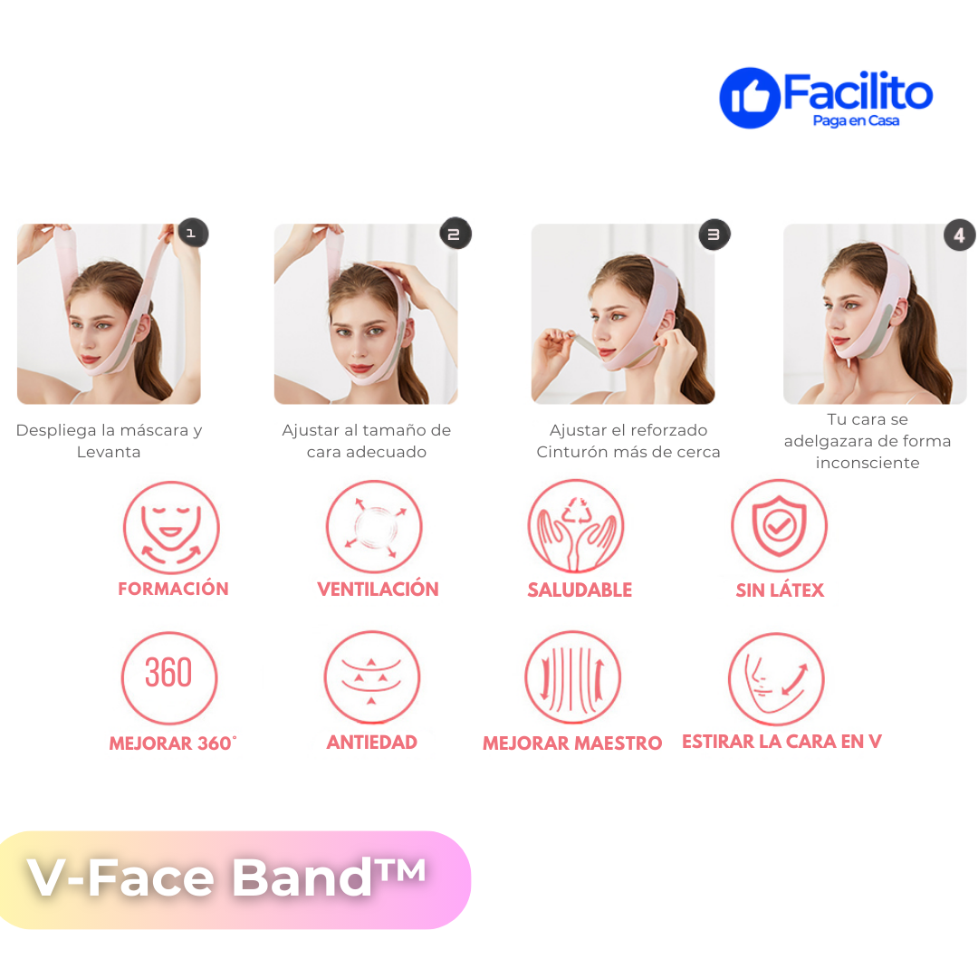 V-Face Band™ - Correa de estiramiento Facial en forma de V