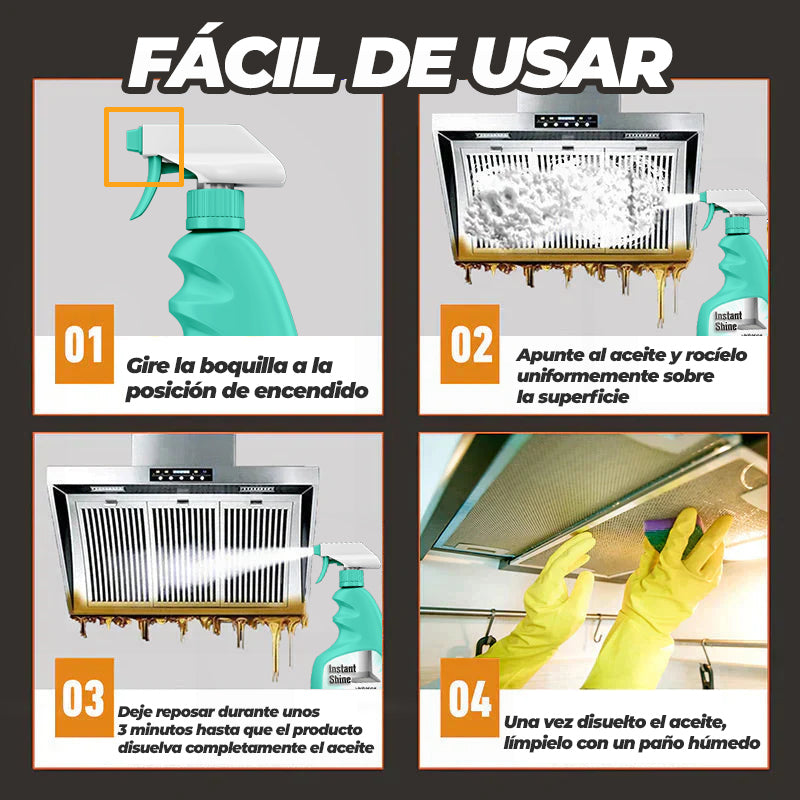 InstantShine™ - Spray Limpiador Antigrasa