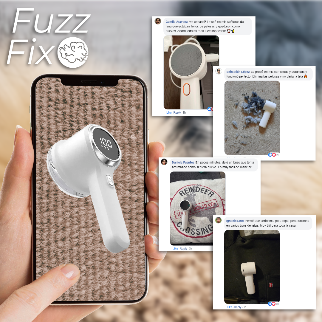 FuzzFix™ - Removedor de Pelusas Eléctrico
