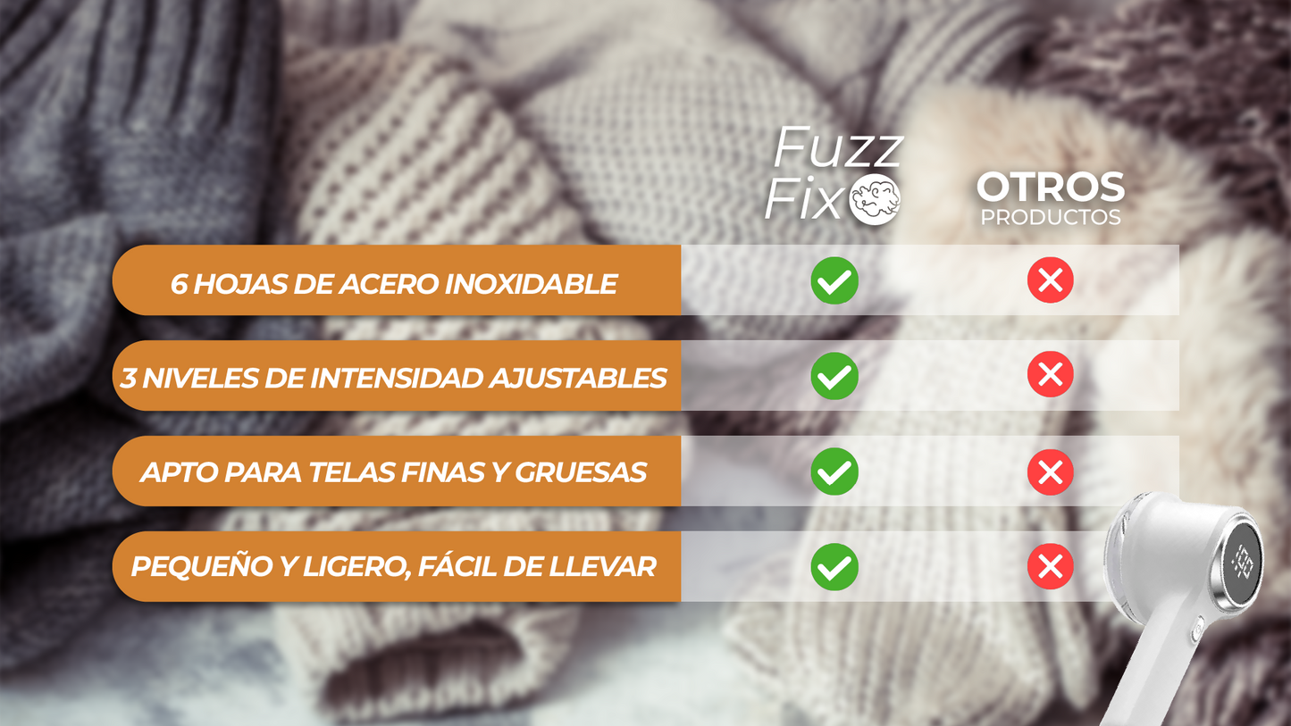 FuzzFix™ - Removedor de Pelusas Eléctrico