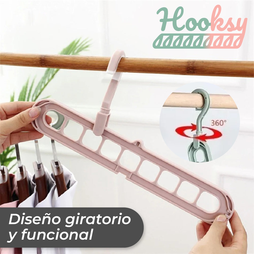 Hooksy™ - Colgador de Ropa Giratorio con Posiciones Ajustables