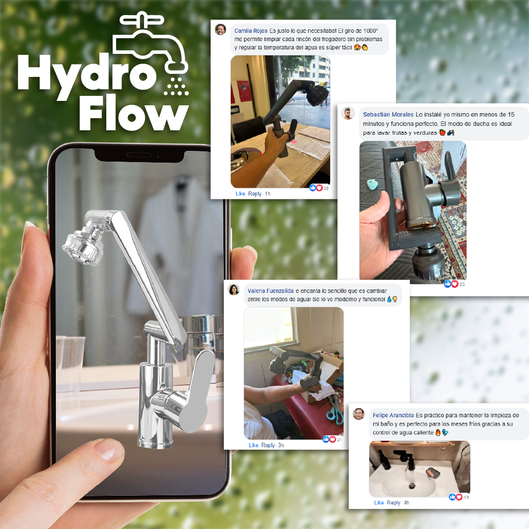 HydroFlow™ - Grifo Giratorio 1080° Multifuncional