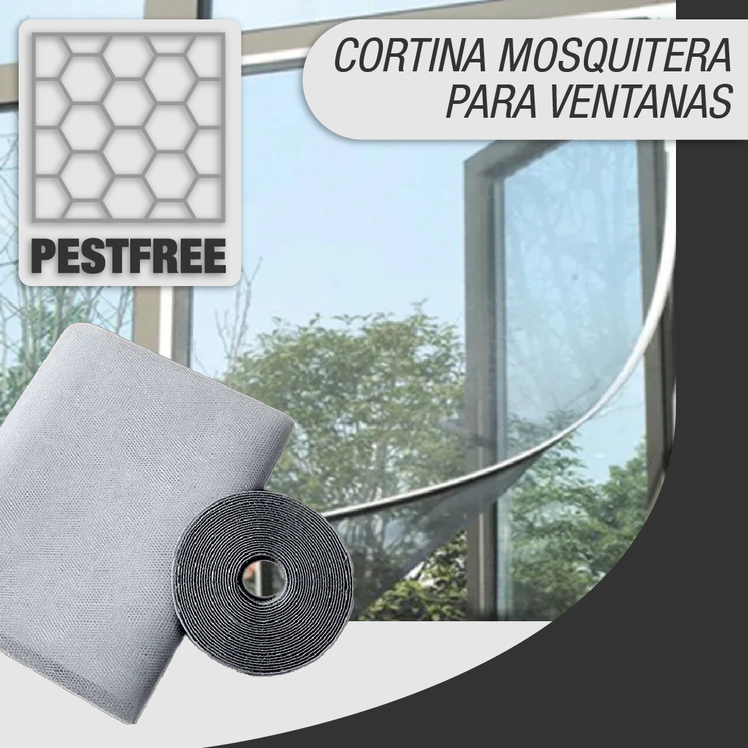 PestFree™ - Cortina Mosquitera Ajustable para Ventanas Abiertas sin Mosquitos