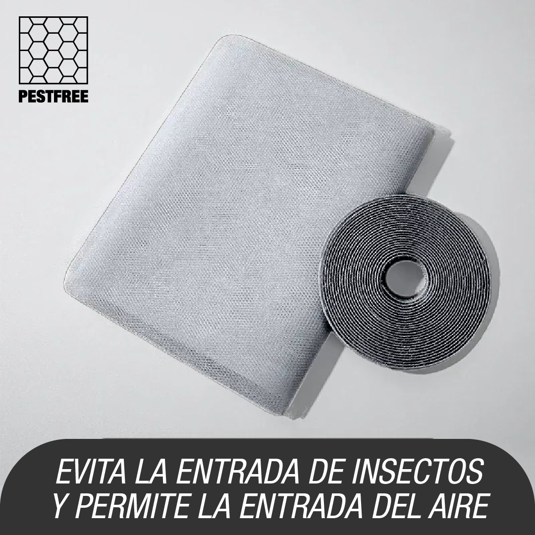 PestFree™ - Cortina Mosquitera Ajustable para Ventanas Abiertas sin Mosquitos