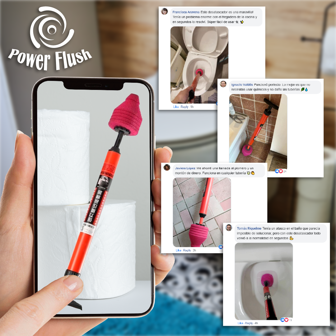 PowerFlush™ - Desatascador de Tuberias y Cañerias