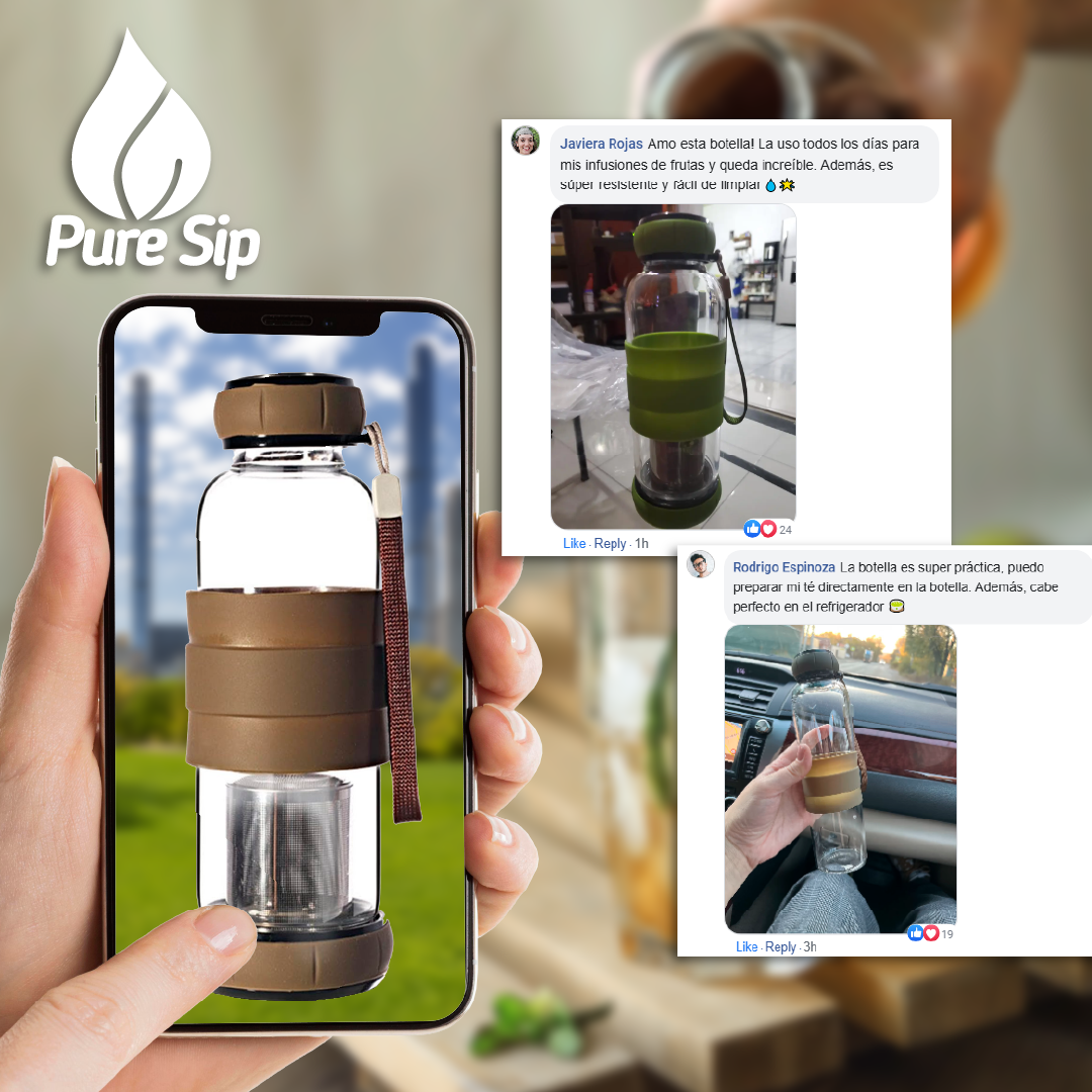 PureSip™ - Botella con FIltro para Té