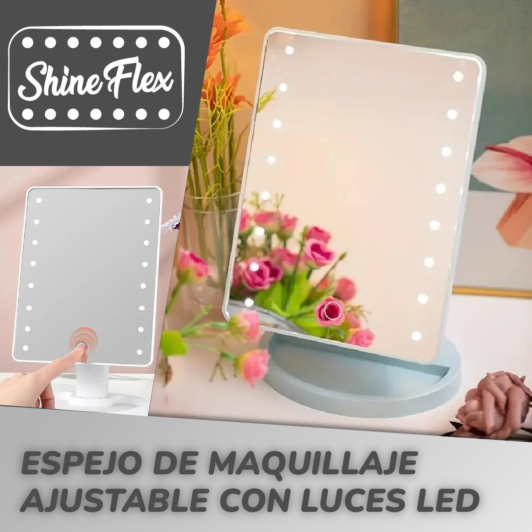 ShineFlex™ - Espejo Ajustable con Luces LED