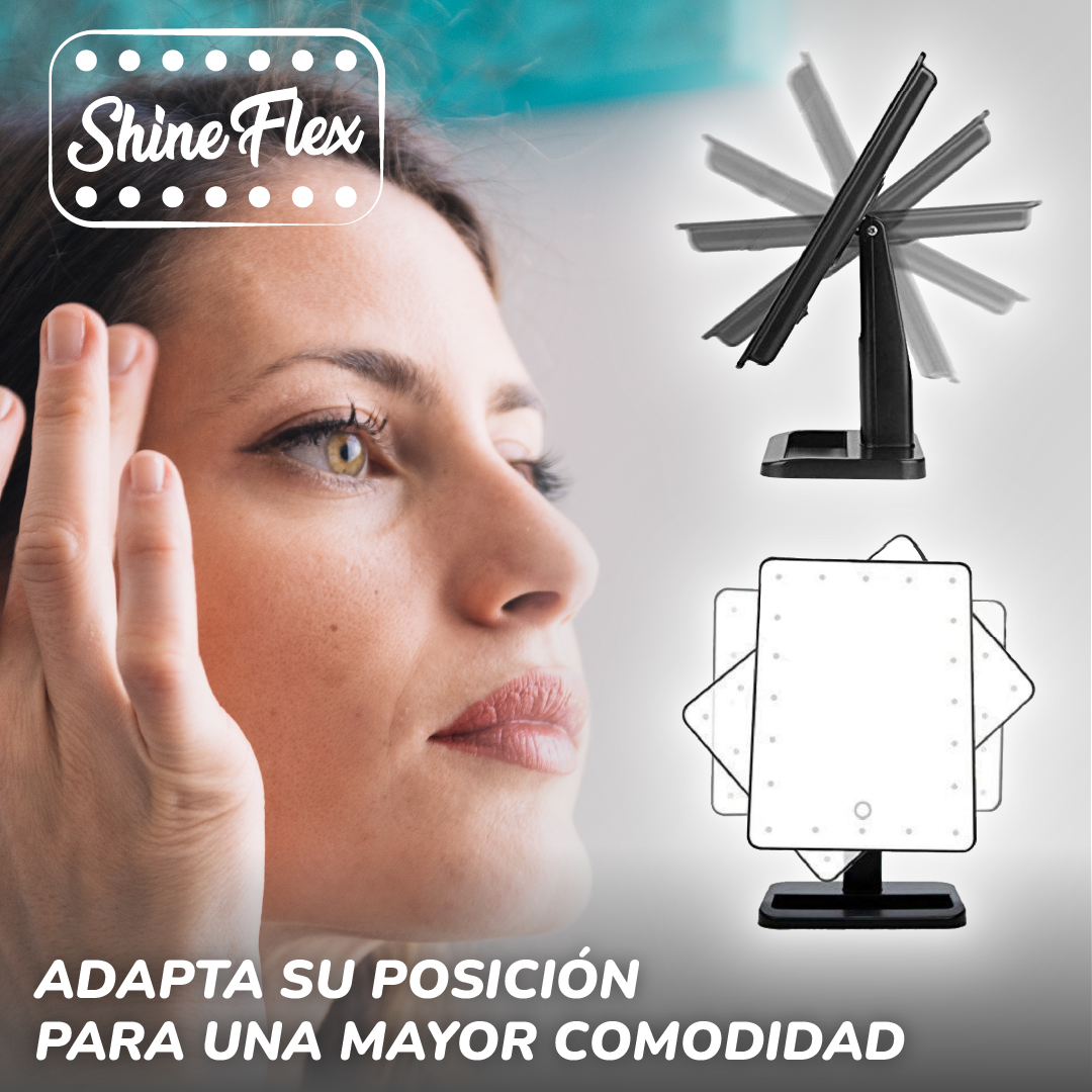 ShineFlex™ - Espejo Ajustable con Luces LED
