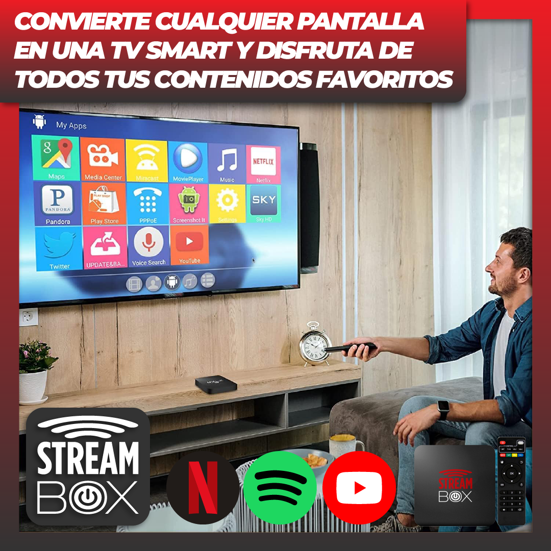 StreamBox™ - Smart TV BOX con Control Remoto