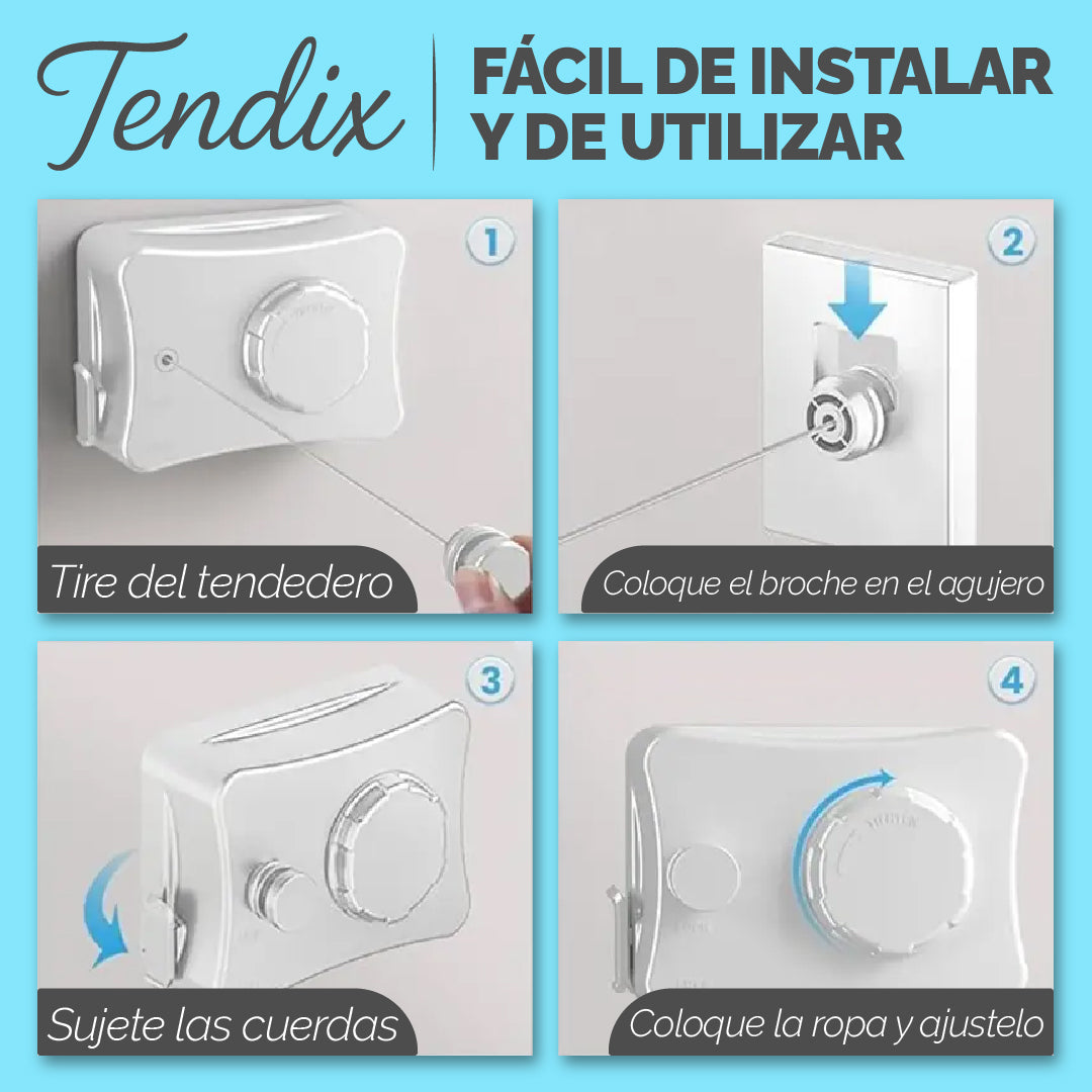 Tendix™ - Tendedero Retráctil para Interiores y Exteriores