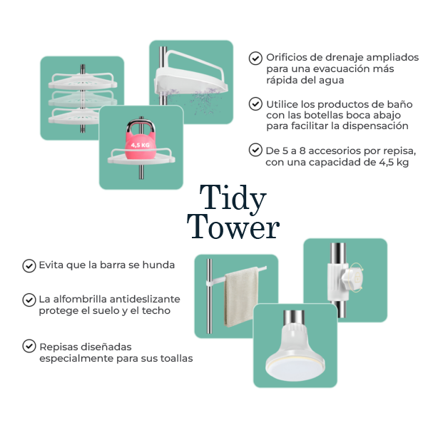 TidyTower™ - Repisas para baño