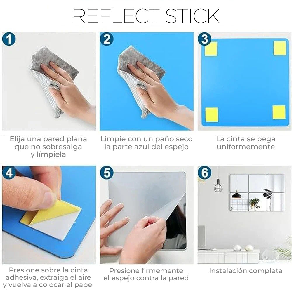 ReflectStick™ - Espejo Adhesivo para Decorar tu Hogar