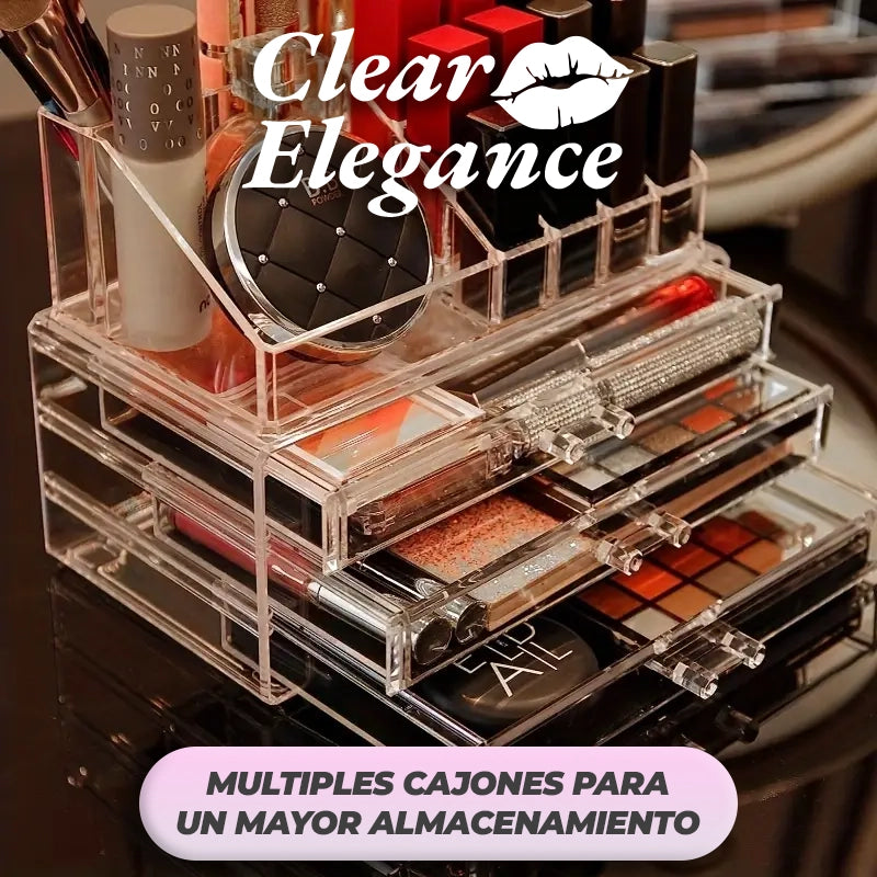 ClearElegance™ - Organizador de maquillaje transparente