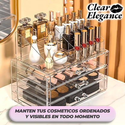 ClearElegance™ - Organizador de maquillaje transparente