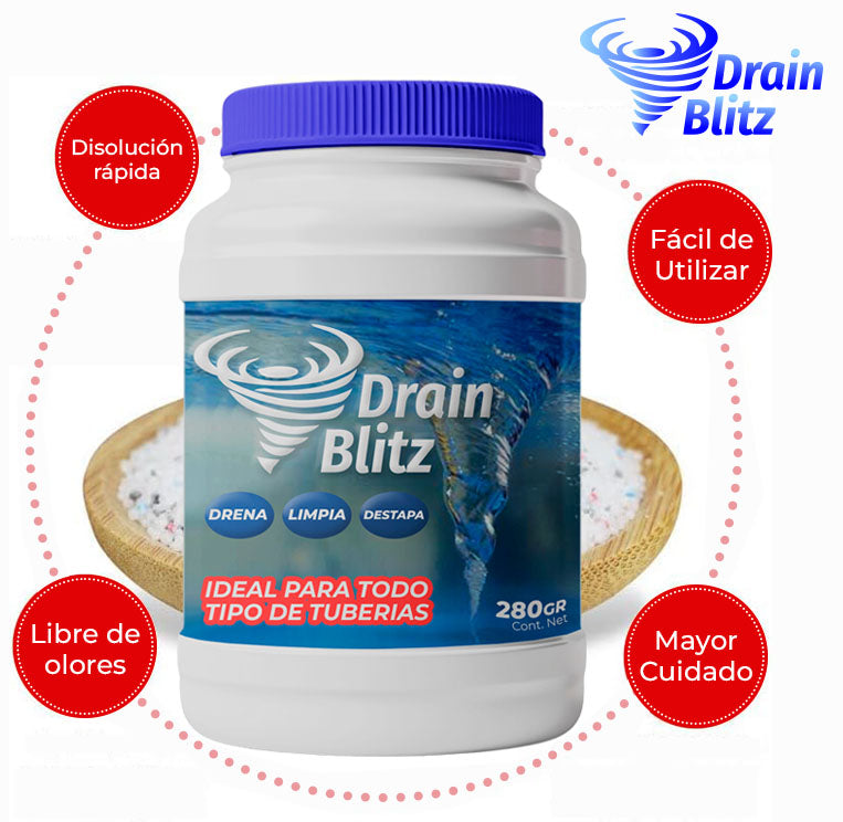 DrainBlitz™ - Polvo desatascador de tuberías