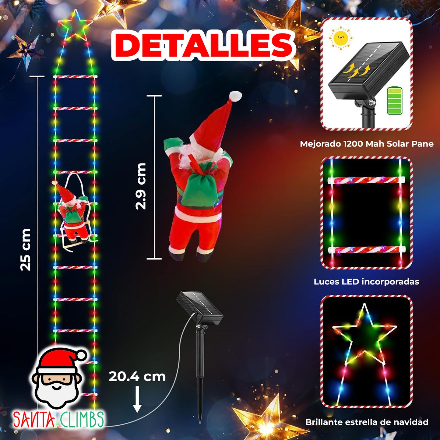 SantaClimbs™ - Decoración de Viejito Pascuero Escalador