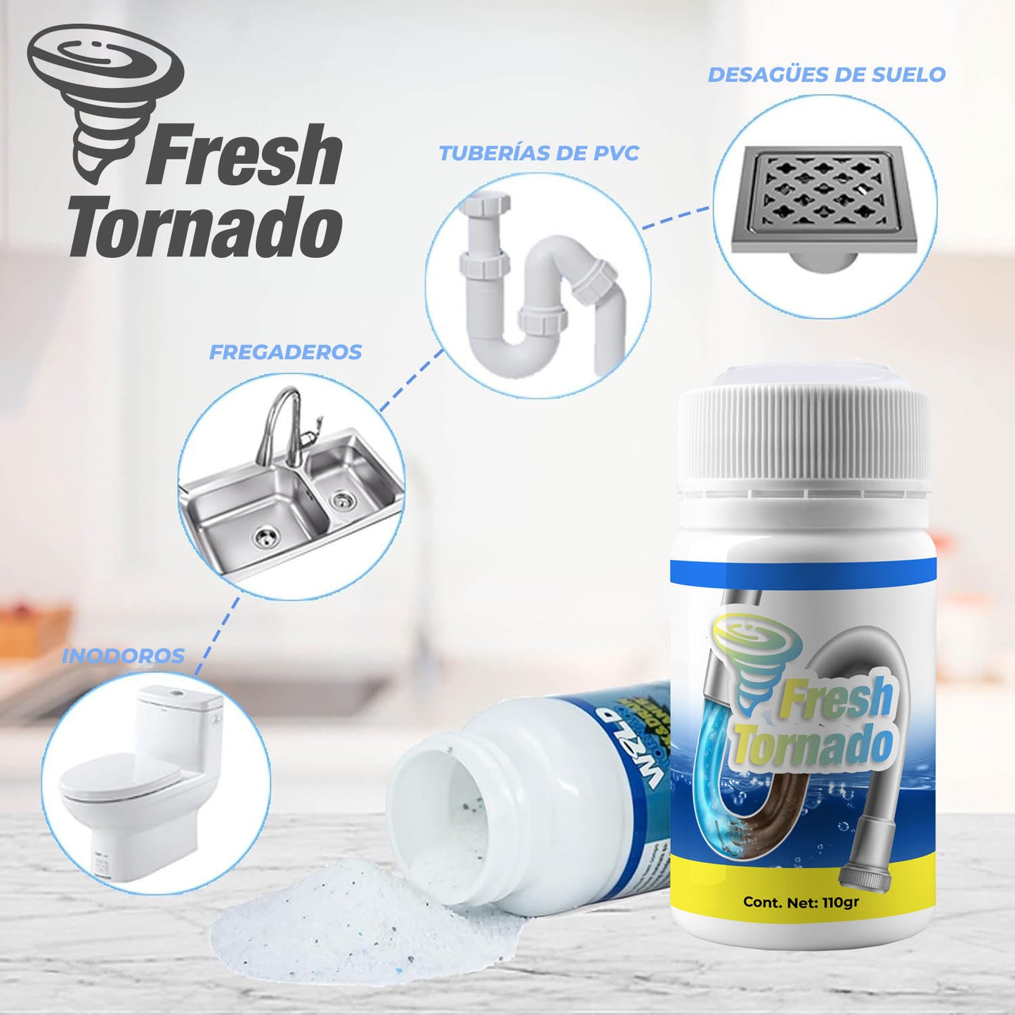 FreshTornado™ - destapa tuberías rápido y sin esfuerzo