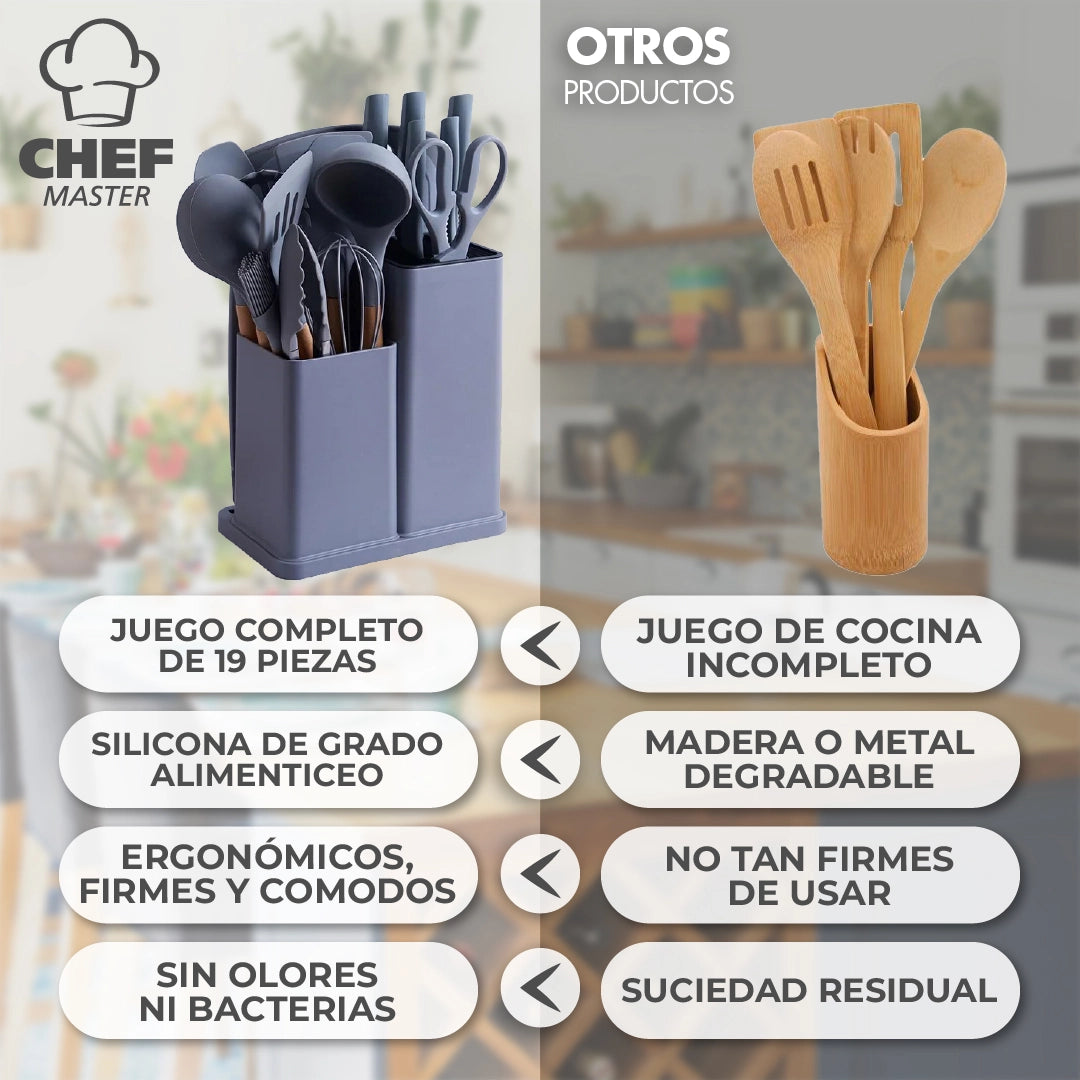 ChefMaster™ - Set de Instrumentos de Cocina de Silicona
