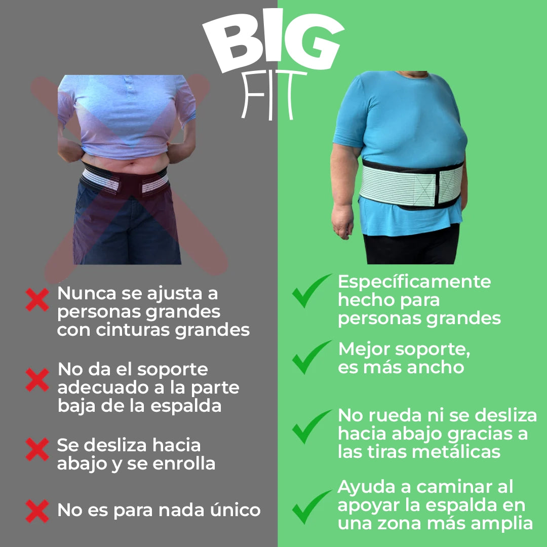 BigFit™ - Faja lumbar para alivio inmediato y soporte para tu espalda