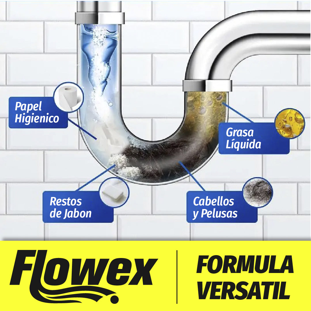 Flowex™ - Desatascador para Tuberías Obstruidas