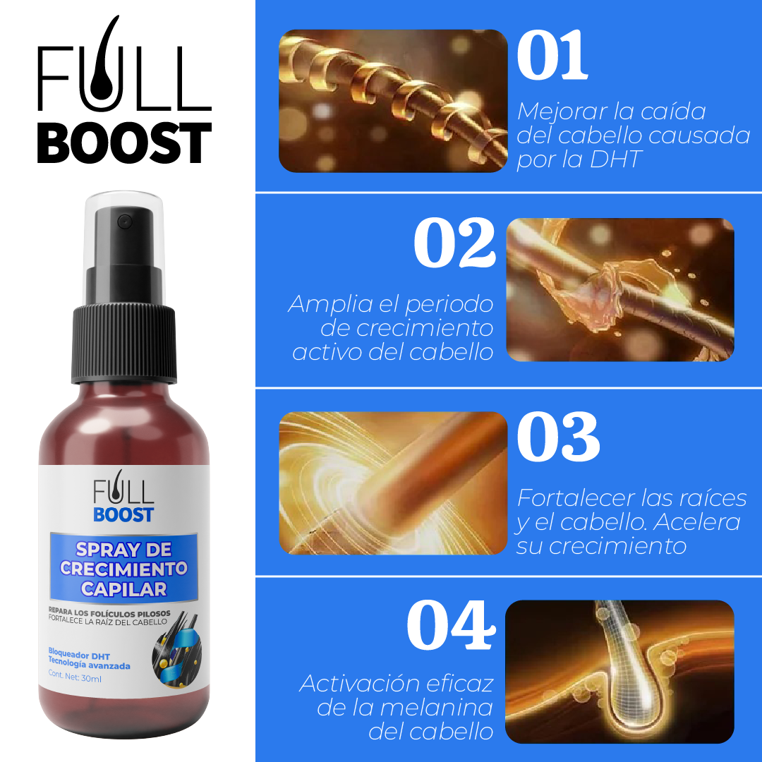 FullBoost™ - Spray Para Crecimento Capilar