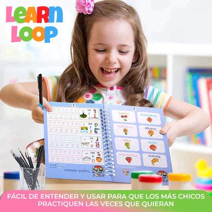 LearnLoop™ | Kit 4 cuadernos caligrafía para niños + Regalos Exclusivos