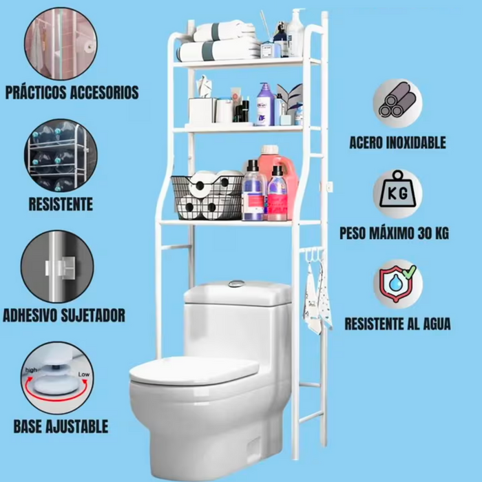 BathRack™ - Estante para Baño y Lavandería - Acero Inoxidable