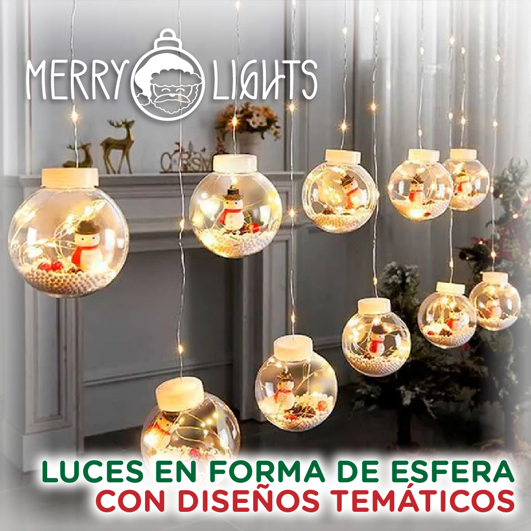 MerryLights™ - Cortina de Luces de Esferas Navideñas