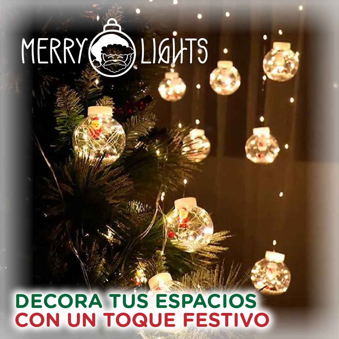 MerryLights™ - Cortina de Luces de Esferas Navideñas