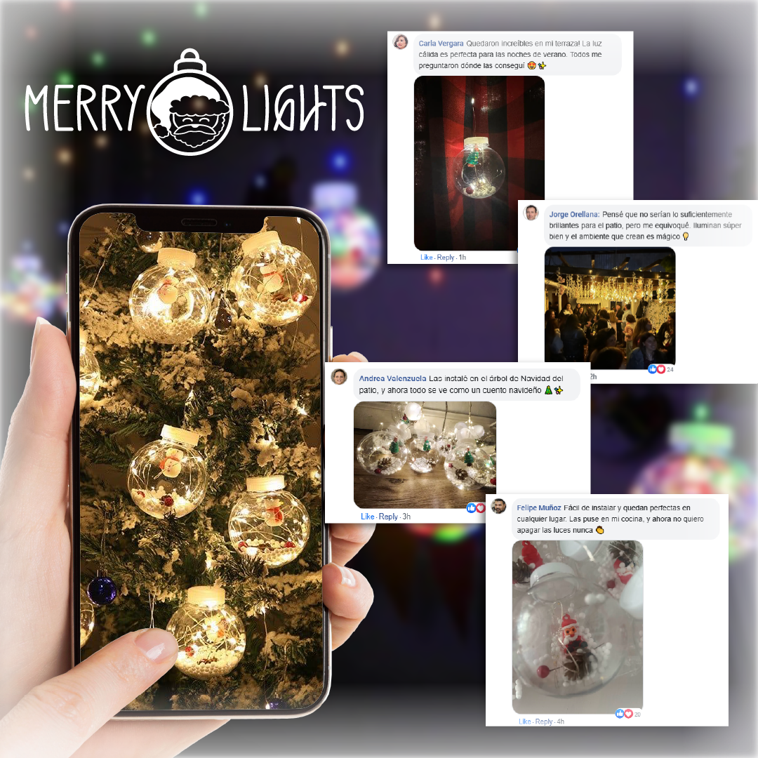 MerryLights™ - Cortina de Luces de Esferas Navideñas