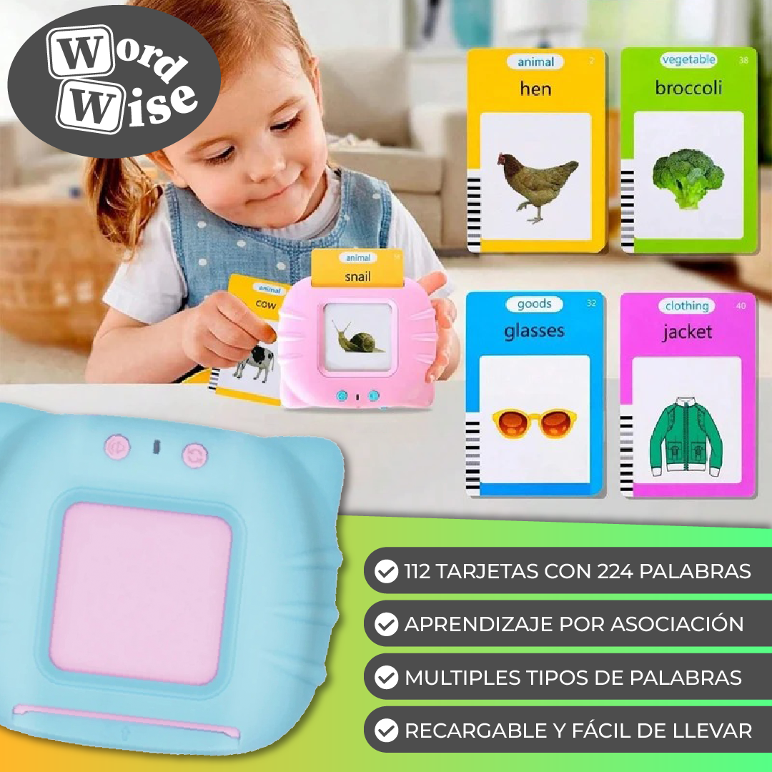 WordWise™ - Tarjetas Didacticas de Aprendizaje de Ingles para Niños