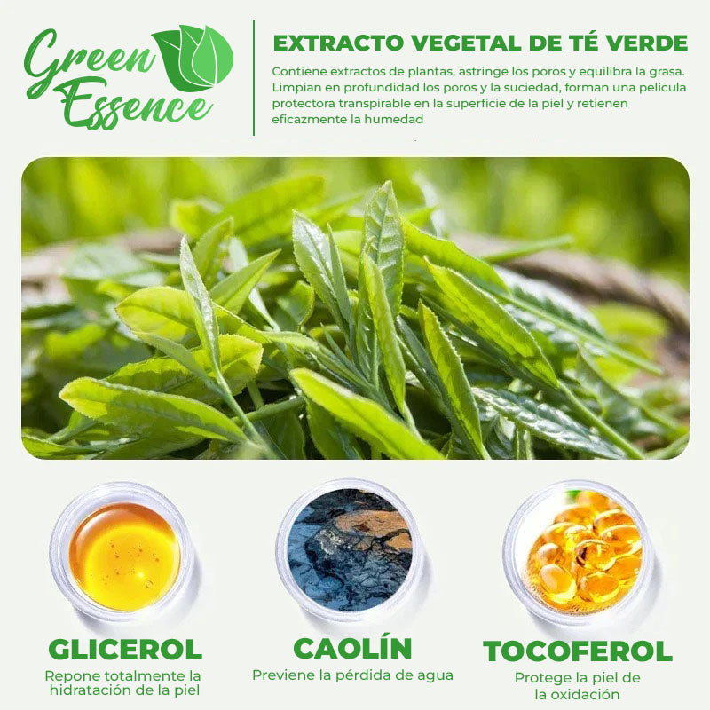 GreenEssence™ - Mascarilla de Té Verde Para Limpieza Profunda