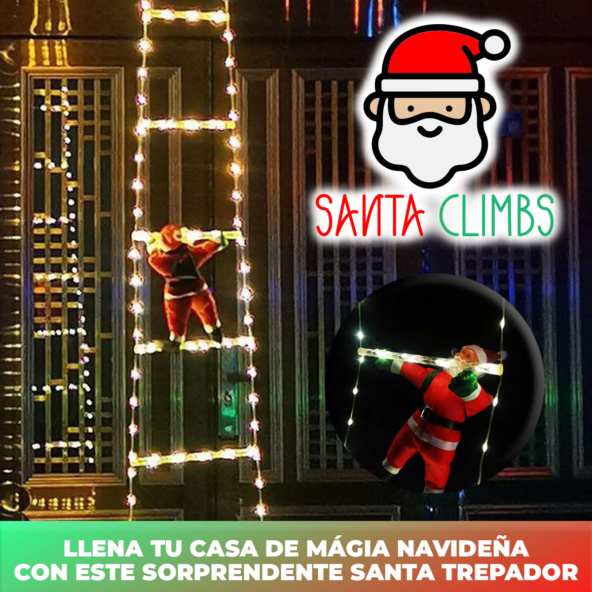 SantaClimbs™ - Decoración de Viejito Pascuero Escalador