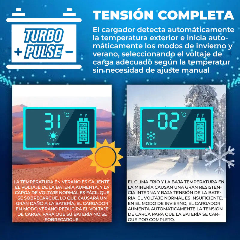 TurboPulse™ - Cargador automático para batería de auto