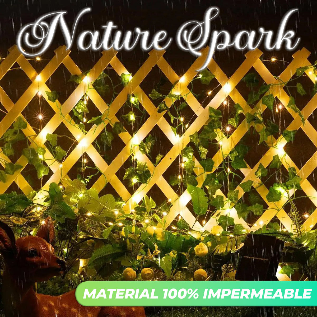 NatureSpark™ - Guirnalda de hojas con iluminación solar