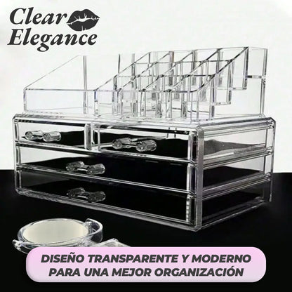 ClearElegance™ - Organizador de maquillaje transparente