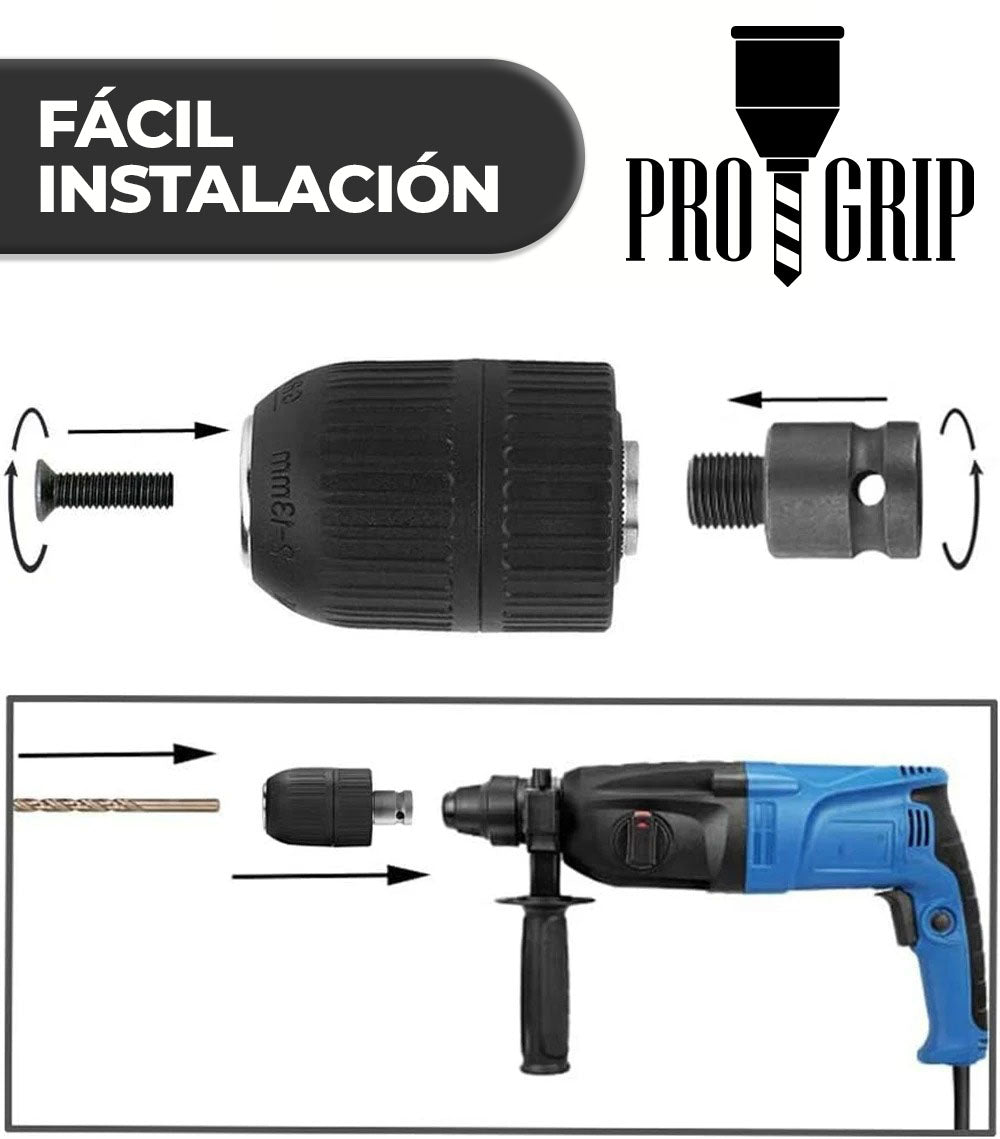 ProGrip™ - Cambia Brocas en Segundos y Aumenta la Precisión de tu Taladro