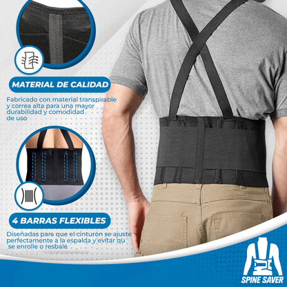 SpineSaver™ - Soporte lumbar con tirantes